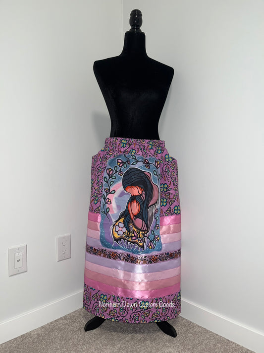 Lavender Ojibwe Floral Ribbon Skirt